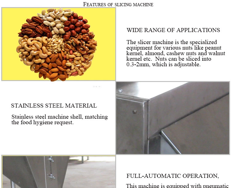 Slice The Pistachio and Food Nut Almond Cutting Peanut Slicing Machine Manufacture