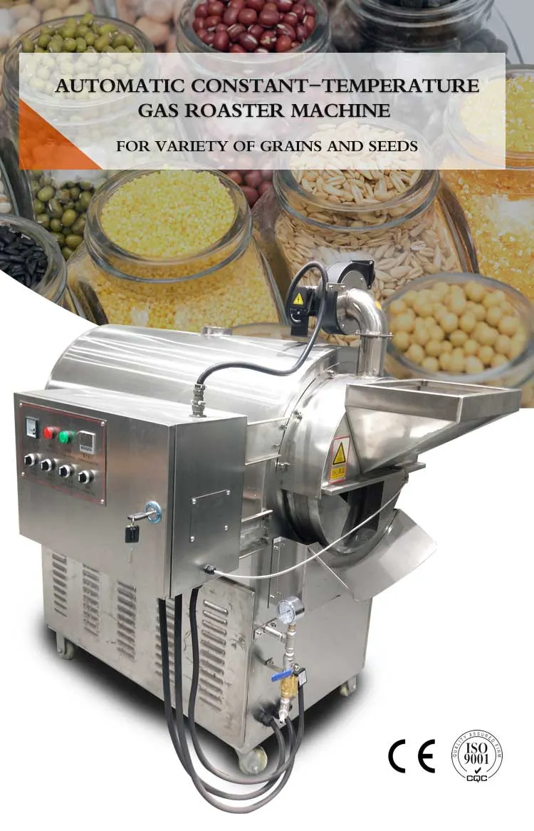 Dongyi 50kg Gas Peanut Roasting Machine Grain Nuts Roaster Machine for Sale