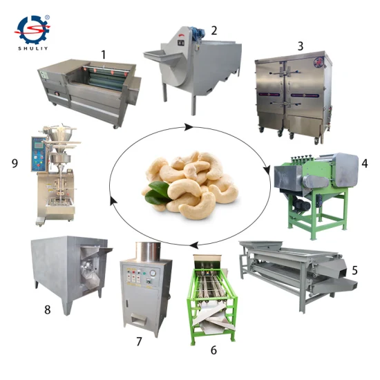 Automatische Cashewnuss-Verarbeitungsmaschine Cashewnuss-Produktionslinie