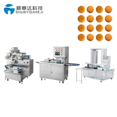 Kommerzielle automatische Hochgeschwindigkeits-Mondkuchen-Mochi-Produktionslinie, automatische Verkrustungsmaschine