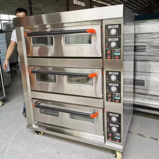 Kommerzielle industrielle Bäckereiausrüstung liefert elektrische Gas-Pizza-Kuchen-Toaster, Brotbackmaschine, Backdeck, Bäckerei-Ofenmaschine mit Dampf zum Verkauf